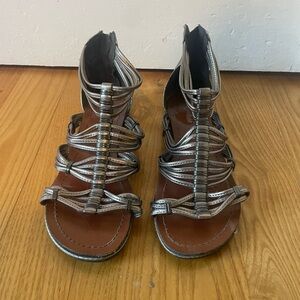 Gunmetal Grey Gladiator Sandals